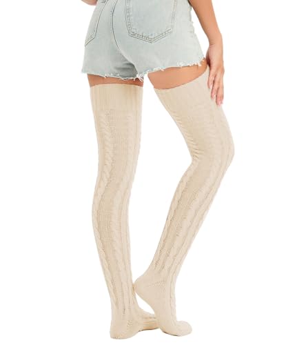 Image of Sexybody Women's Thigh High Socks Over the Knee Knit Socks, Winter Leg Warmers Stockings Knee High Tube Arctic Fleece
