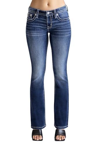 Miss Me Women's Western Stampede Faux Flap Pocket Mid-Rise Bootcut Jeans2