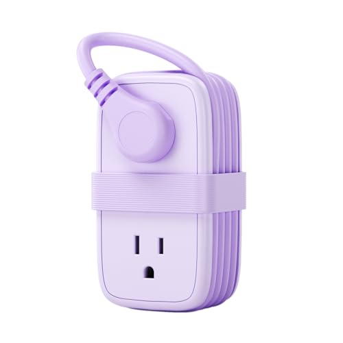 NTONPOWER Purple Travel Power Strip,Travel Essentials 4 Outlets 3 USB(1 C) with 4FT Wrapped Extension Cord Flat Plug, Cruise Essentials 2026 for Hotel Travel Cruise Essentials