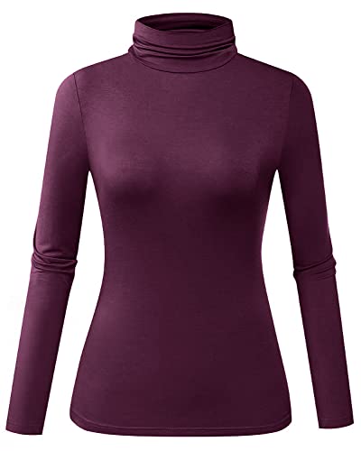 Image of Herou Womens Long Sleeve Turtleneck Slim Fitted Lightweight Casual Active Layer Tops Shirts
