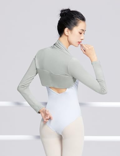 Image of Women's Ballet Shrug Long Sleeve Open Front Bolero Crop Top for Workout /Dance /Daily