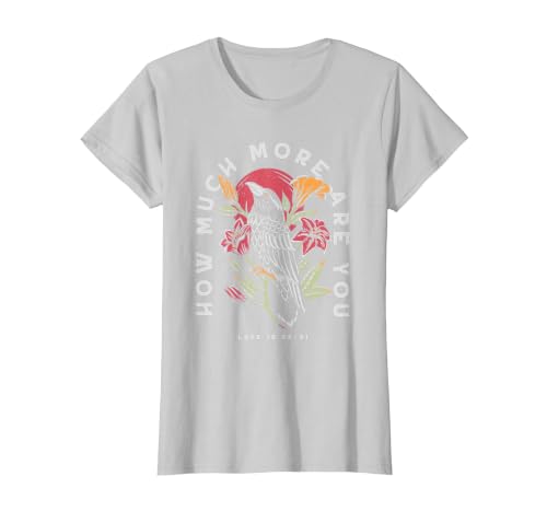 How Much More are You Ravens and Lilies T-Shirt, Women, Silver Grey, X-Large