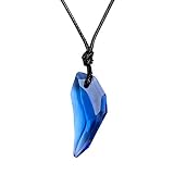 BlackAmazement Anhänger mit Kette Wolfszahn blau schwarz Damen Herren (Blau)