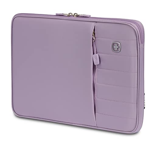 SwissGear Padded Zippered Laptop Sleeve, Micro-Twill Laptop Case with Zippered Front Compartment & Fleece Lining