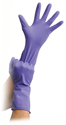 10 Paar Lila Haushaltshandschuhe Größe L Extrem robust MyClean, Latex Spülhandschuhe Cover