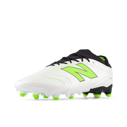 New Balance Unisex Tekela Team Low Laced FG V5 Soccer Shoe, White/Black/Pixel Green, 11 US Men