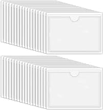 100 Pièces Pochette Autocollante Pare Brise, 13,5 x 9,5 cm Pochettes de Carte Auto-adhésives Porte-étiquettes Adhésifs Transparent pour Bureau Maison École