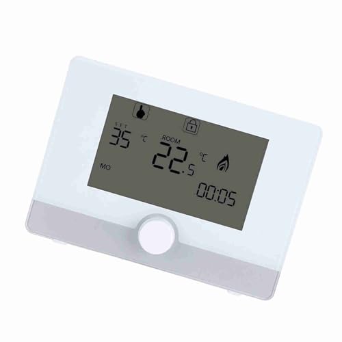Thermostat Chaudiere Gaz,Termostato Caldaia Hermann Saunier Duval Régulateur De Température Programmable Pour Système De Chauffage Bo Suspendu Au Mur Noir (White)