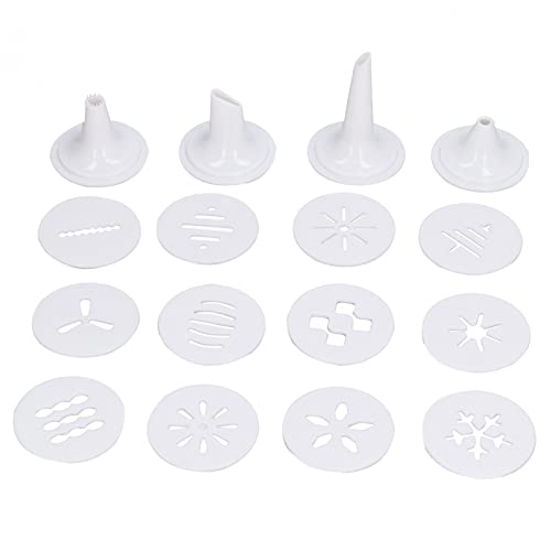 Kit de prensa eléctrica de galletas con 12 discos y 4 puntas de glaseado, herramienta de mano alimentada por pilas para decoración de galletas