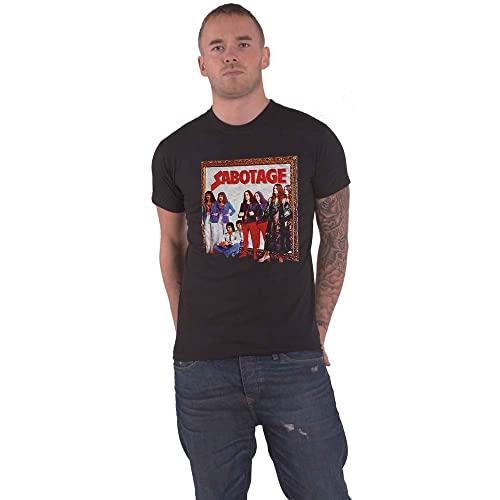 T-shirt Black Sabbath Sabotage en coton haut de gamme avec double impression homme