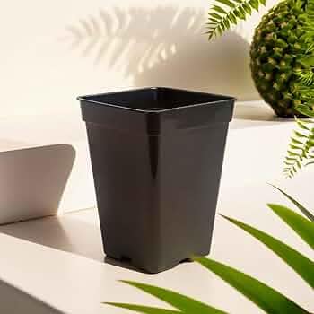 Macetero Cuadrado Grande De 30x30x40 Cm – Plástico PE Anti-UV Con Textura Piedra, Fondo Reforzado, Ideal Para Interior Y Exterior