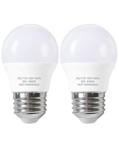 PARTPHONER Small LED Bulb 5W 40 Watt Equivalent Light Bulbs Night Stand Table Lamp Neutral White 4000K LED Energy Saving E26 Medium Base for Home Light Lamp, Non-dimmable 2 Pack
