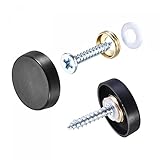 sourcing map 4Stk Schrauben 19mm/0.75 Deko Abdeckkappe Gebürstet für Schild Werbe Schwarz