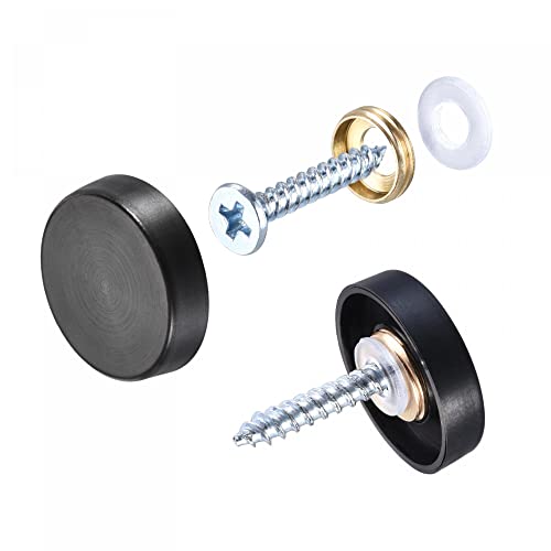 sourcing map 4Stk Schrauben 19mm/0.75 Deko Abdeckkappe Gebürstet für Schild Werbe Schwarz