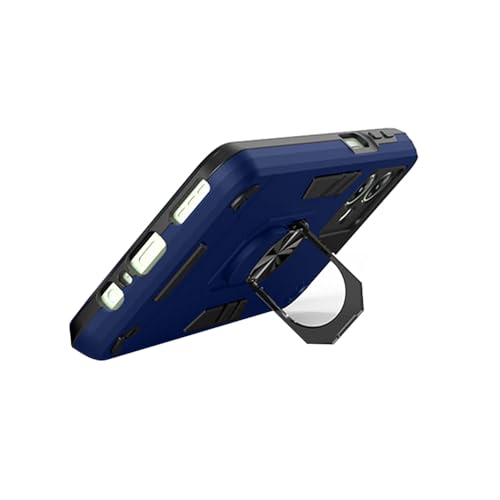 Image of Amazon Basics Kickstand Mobile Back Cover (360 Rotating Ring Holder) for Itel S24 4G (Blue)