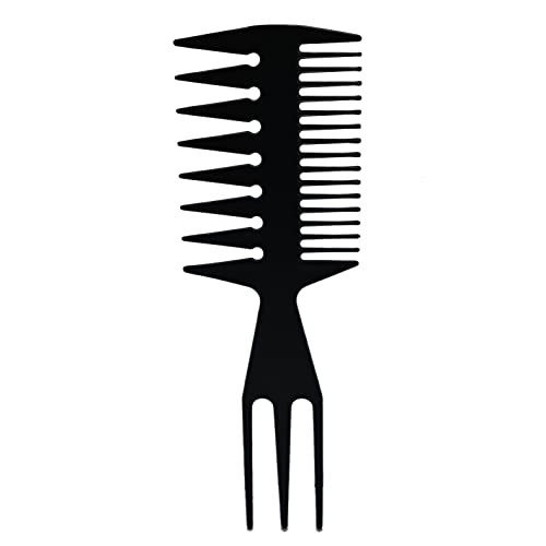 Peigne Professionnel 3 en 1 pour Hommes, Peigne à Dents Larges, Peigne à Fourche, Peigne Humide, pour Usage Domestique, Salon de Coiffure, Cheveux Bouclés,...