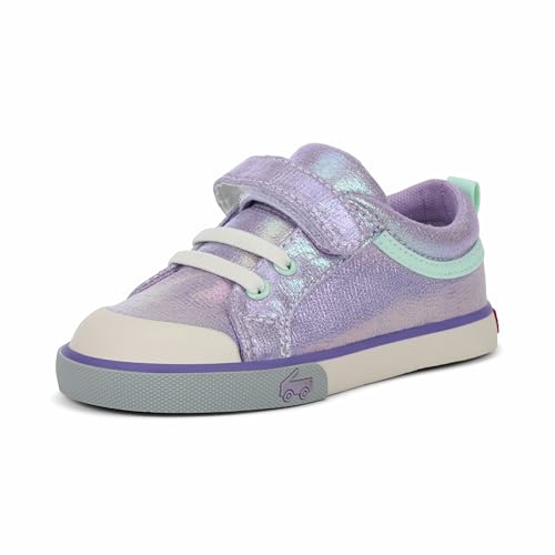 See Kai Run Kristin - Fan Favorite Sneakers for Little Girls, Purple Metallic, Toddler 7