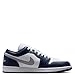 NIKE Air Jordan 1 Low Men's Shoes (553558-141, White/Midnight Navy/Wolf Grey) Size 8.5