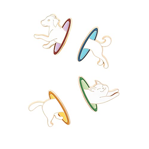 LFHUKEJI 2 Pieces Cat Dog Brooch Set for Women Girls Men Boys Lively and Cute Juggling Animal Dog and Cat Brooch Segmented Brooch Pins Christmas Halloween Decoration Gifts