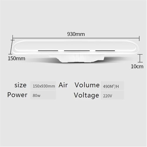 Ventilador de ventilación tira larga 93 x 15 cm, extractor para cocina y baño, ventilador para techo de placa de yeso miniatura 2