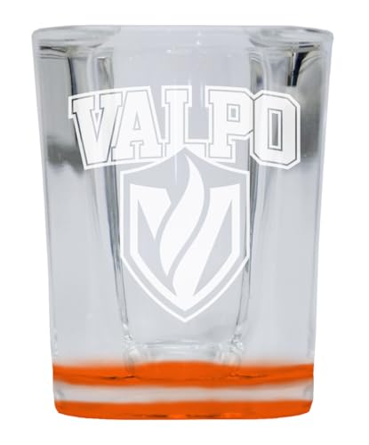 Vasos de vidrio cuadrados 2 oz con base naranja 2 unidades