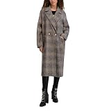 KARL LAGERFELD Paris Women's Patterned Wool Double Breasted Patch Pocket Coat Multi, X-Large