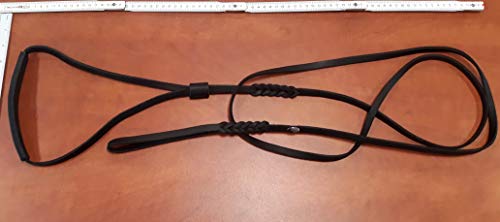 Dingo 10783 Ausstellungsleine aus weichem Leder mit geflochtenem Griff, handgefertigt, Schwarz