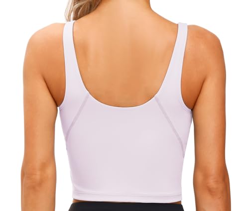 Image of THE GYM PEOPLE Womens' Sports Bra Longline Wirefree Padded with Medium Support