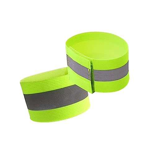VANZACK 2 Pcs Fluorescent Reflective Safety Bracelets High Visibility Wristbands for Night Running Hiking Outdoor Activities Hook and Loop Design for Comfort Security