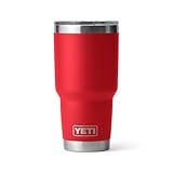 YETI Rambler 30 oz Tumbler, Stainless Steel, Vacuum Insulated with MagSlider Lid, Rescue Red