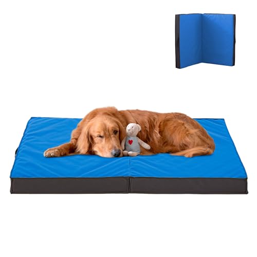 PETABBY Outdoor Dog Bed for Large Dogs, Waterproof and Portable with Washable Cover, Foldable...