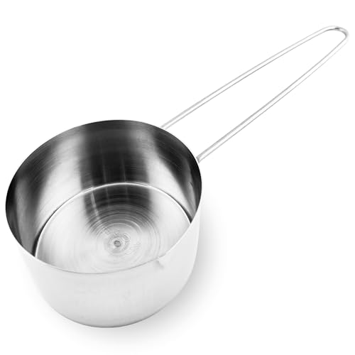 Vaso medidor acero inoxidable 250 ml con pico y asa miniatura 1