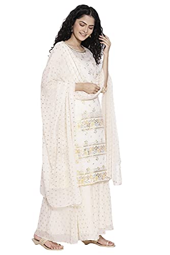 Image of Aurelia Women's Polyester Kurta, Palazzo & Duppata
