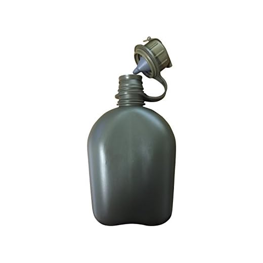 Canteen, 1-Quart, USGI Issue, NSN 8465-01-115-0026, OD Green, with M1 NBC Cap
