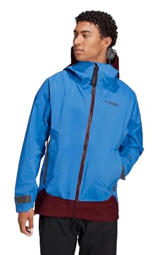 Adidas Men's Terrex MYSHELTER Gore-Tex Active Rain Jacket, Shock Blue/Shadow Red