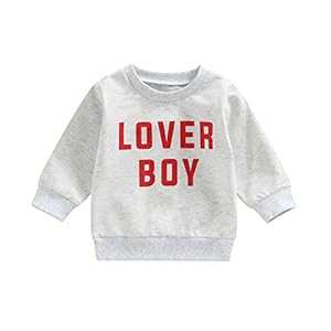 FIOMVA Baby Girl Boy Valentine’s Day Outfits Love Print Long Sleeve Pullover Sweatshirt Overszied Sweater Fall Winter…