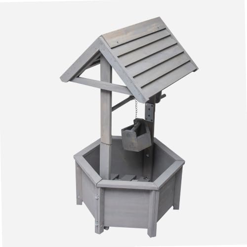 WERKA PRO Puits décoratif en Bois 38x42x82cm