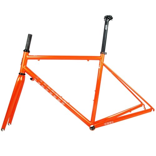 700C [hoCNt[Zbg 44cm 47cm 50cm 53cm 56cm Cr-Mo X`[t[ J[{tH[N C/u[L NCbN[X 100/130mm(Orange,56cm)