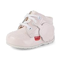 Kickers Unisex Baby Kick Hi Ankle Boots with Zip | Extra Flexibility For | Easy On And Off, Pink, 2 UK Child