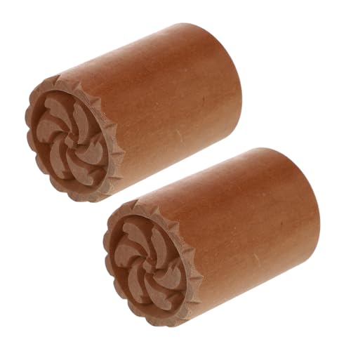 CIYODO 2Pcs Wooden Dough Stampers Creative Baking Tools for Pastry Decoration for Bun and Dessert Art Made of Materials