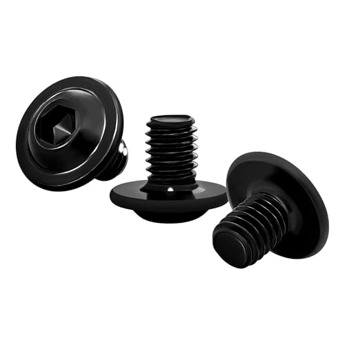 HONPHIER 50 Piezas M6 x 8mm Tornillos Allen Tornillo a Máquina Acero Inoxidable Tornillo de Cabeza Alomada con Brida Y Hexágono Interior, Negro