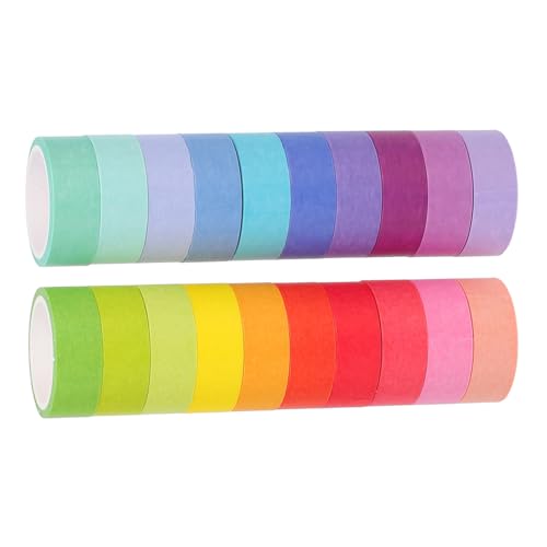 UTHCLO 20ロール 巻 和紙マスキングテープ 多彩カラーテープ クラフト スクラップブック 手帳用デコレーション パーティー装飾用品 ラッピ