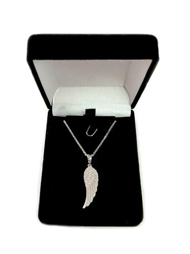 Sterling Silver Angel Wing Pendant Necklace, 18"4