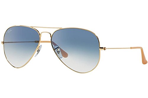Ray-Ban RB3025 Aviator Sunglasses Arista Gold w/Blue Gradient (001/3F) 3025 58mm Authentic, 58 mm