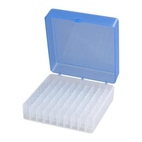 Camlab Plastics RTP/72101-B Storage Box, 100 Place, Polypropylene, Blue Cover