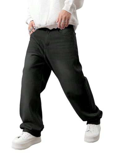 Image of URBAN POCKETS Jeans for Men | Denim Jeans | Relaxed Fit | Baggy Style | Wide Leg | Streetwear | Casual Wear | Everyday Comfort (U-18-19)