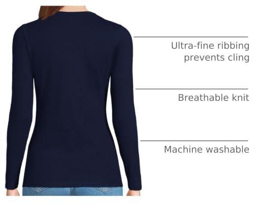 Image of Lands' End Women's Cotton Rib Knit T-Shirt