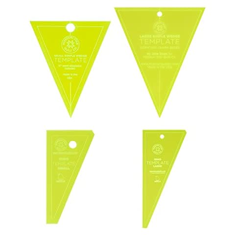 Acrylic Quilting Template Set of 4, Wedge Triangle & Wing | for Use with 10” and 5” Precut Fabric Squares | Essential Quilt Supplies for Cutting Patterns, Layer Cakes, and Charm Packs Cover