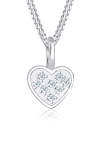 Preisvergleich Produktbild Elli PREMIUM Halskette Herz Liebe Diamant (0.08 ct.) 925 Silber
