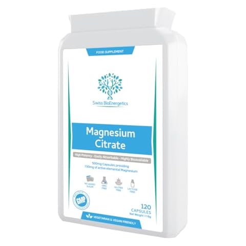 Swiss BioEnergetics Magnesium Citrate 500mg Capsules Cover